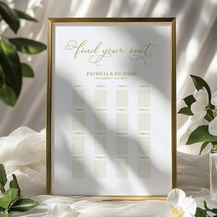 Moderne Hochzeits-Sitzordnungstafel mit Goldfolie Poster