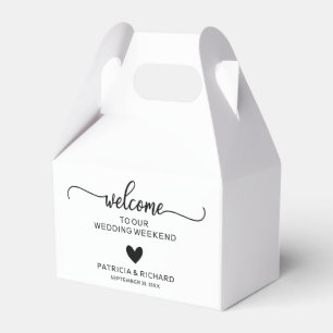 Moderne Hochzeits-Willkommenshotel-Herz Geschenkschachtel