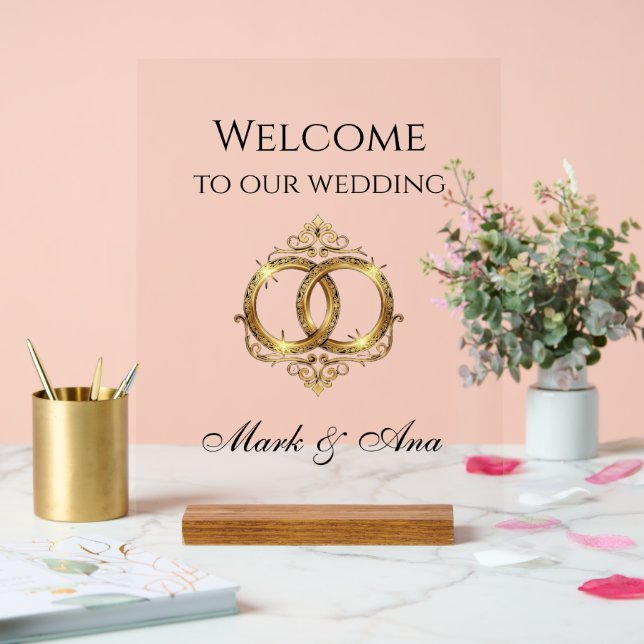 Moderne Hochzeits-Willkommensschild Acrylschild (Hochzeit)