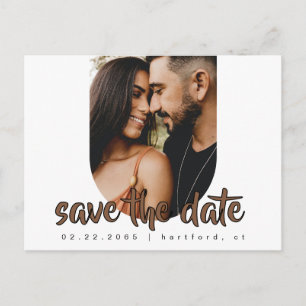 Moderne Hochzeitsankündigung mit Paarfoto Ankündigungspostkarte