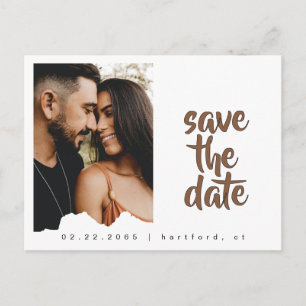 Moderne Hochzeitsankündigung mit Paarfoto II Ankündigungspostkarte