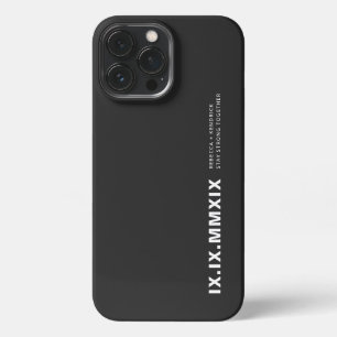 Moderne Hochzeitsdatum-Römische Ziffern passend iPhone 13 Pro Max Hülle