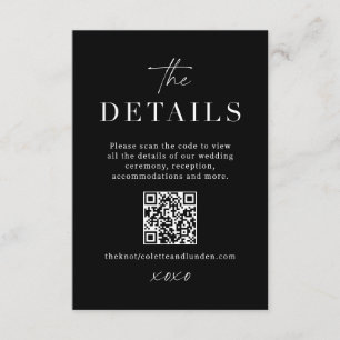 Moderne Hochzeitsdetails Einschluss Scan QR Code K Begleitkarte