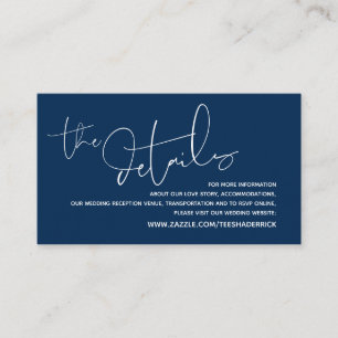 Moderne Hochzeitsdetails, Online-UAWG-Buchungskart Begleitkarte