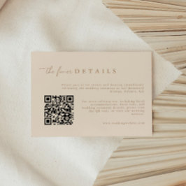 Moderne Hochzeitsdetails QR-Code-Beilagekarte Begleitkarte