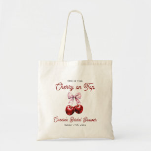 Moderne Hochzeitsdusche mit rosa Schleife und Kirs Tragetasche