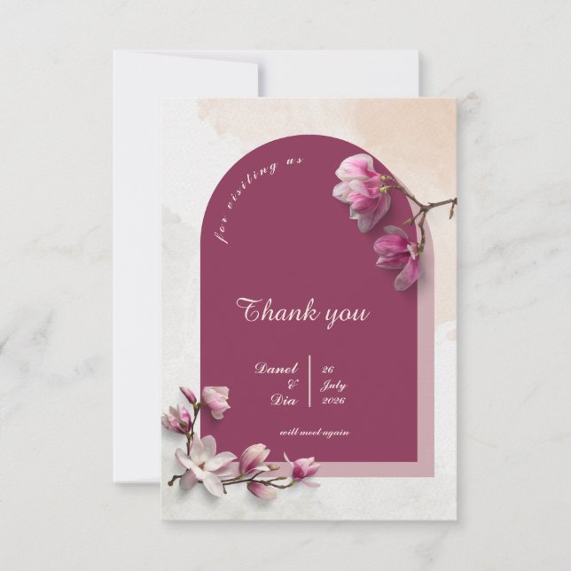 Moderne Hochzeitseinladung Dankeskarte (Vorderseite)