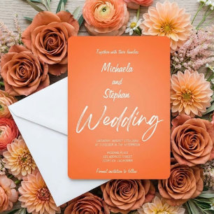 Moderne Hochzeitseinladung im rosafarbenen und ora Einladung