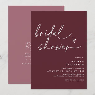 Moderne Hochzeitseinladung in Merlot-Wein Einladung