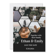 Moderne Hochzeitseinladung mit Fotos