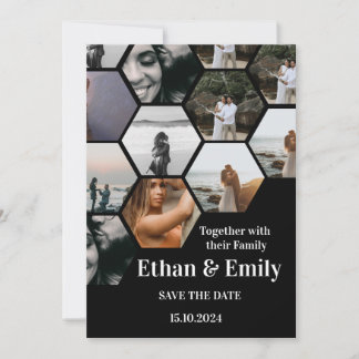 Moderne Hochzeitseinladung mit Fotos Einladung