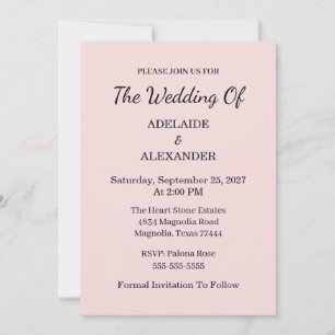 Moderne Hochzeitseinladung mit rosa Schimmer zum S Einladung