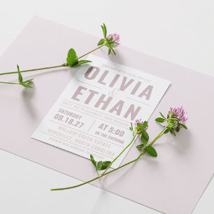 Moderne Hochzeitseinladung mit Typografie Postkarte