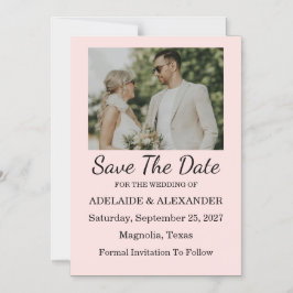 Moderne Hochzeitseinladung Pink Blush Save The Dat Magneteinladung