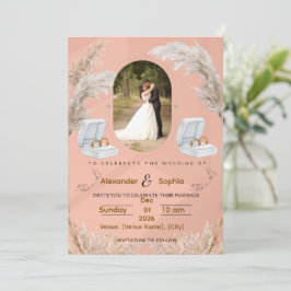 Moderne Hochzeitseinladung | Vollständig anpassbar Einladung