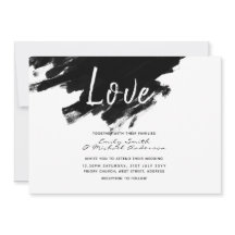 Moderne Hochzeitseinladungen - Malerei Schwarz-wei