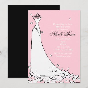 Moderne Hochzeitseinladungen Rosa & Schwarz Chic Einladung