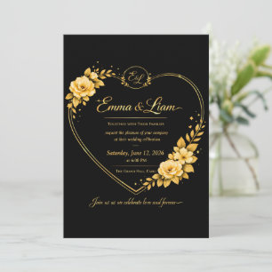 Moderne Hochzeitseinladungskarte – Eleganter Minim Einladung