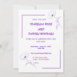 Moderne Hochzeitseinladungskarte 'Save the Date' m Save The Date
