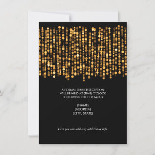 Moderne Hochzeitsempfangsbeleuchtung mit goldenem Einladung