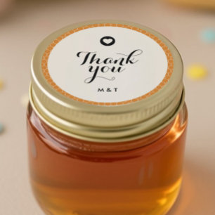 Moderne Hochzeitsempfehlung favorisiert Mini Honey Runder Aufkleber