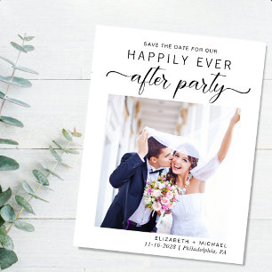 Moderne Hochzeitsempfehlung Save the Date für Foto Ankündigungspostkarte