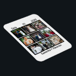 Moderne Hochzeitsfeier 9 FotoCollage Magnet<br><div class="desc">Angepasste moderne Hochzeitstag 9 FotoCollage. Personalisieren Sie dieses Jubiläumsgeschenk für ihn,  Hochzeitsgeschenk,  Jubiläum Collage Geschenk,  Custom Collage Geschenk,  personalisierte Hochzeitsgeschenk Foto mit 9 Fotos,  Hochzeitstag und Namen von Paaren.</div>