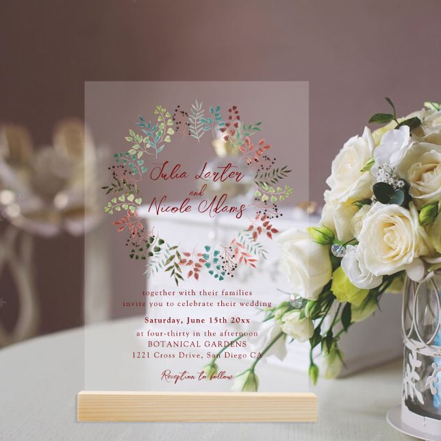 Moderne Hochzeitsfeier am Blue Sea Muschel Beach Acryleinladungen (Von Creator hochgeladen)