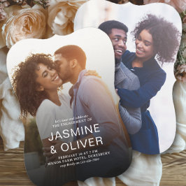 Moderne Hochzeitsfeier für Vollblut-Verlobung-Foto Einladung