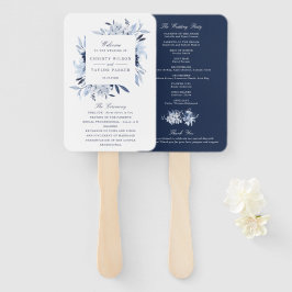 Moderne Hochzeitsfeier mit blauer Flora Fächer