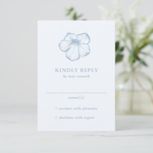 Moderne Hochzeitsfeier mit Blumen RSVP Karte
