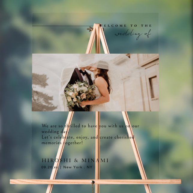 Moderne Hochzeitsfeier mit Elegant Acrylschild (Neutral)