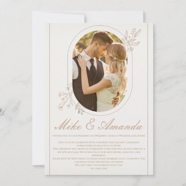 Moderne Hochzeitsfeier mit individueller Note Einladung (Vorderseite)