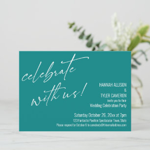 Moderne Hochzeitsfeier mit uns Türkise Hochzeitsem Einladung