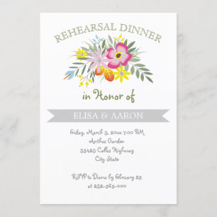 Moderne Hochzeitsfeier Probe Rosa Einladung