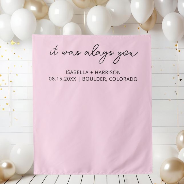 Moderne Hochzeitsfeier Willkommene Custom Boho Wed Wandteppich (Von Creator hochgeladen)