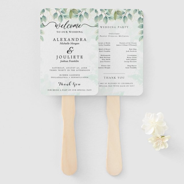 Moderne Hochzeitsförderer mit Foto Fächer (Vorne und Hinten)