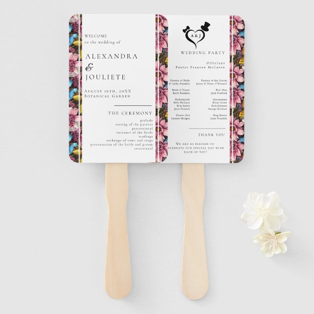 Moderne Hochzeitsförderer mit Foto Fächer (Vorne und Hinten)