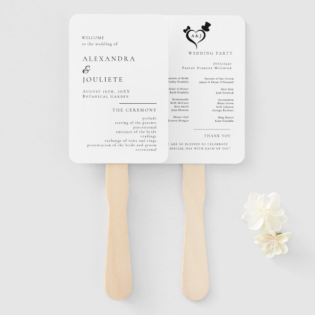 Moderne Hochzeitsförderer mit Foto Fächer (Vorne und Hinten)