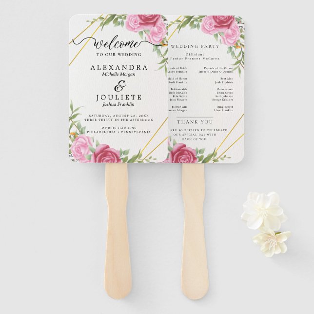 Moderne Hochzeitsförderer mit Foto Fächer (Vorne und Hinten)