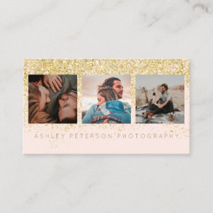 Moderne Hochzeitsfotografie Chic Gold Typografie Visitenkarte