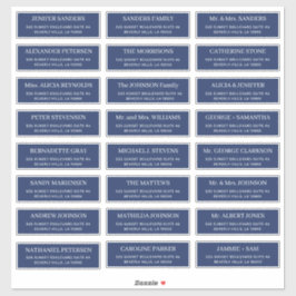 Moderne Hochzeitsgast-Adresse der Marine Aufkleber