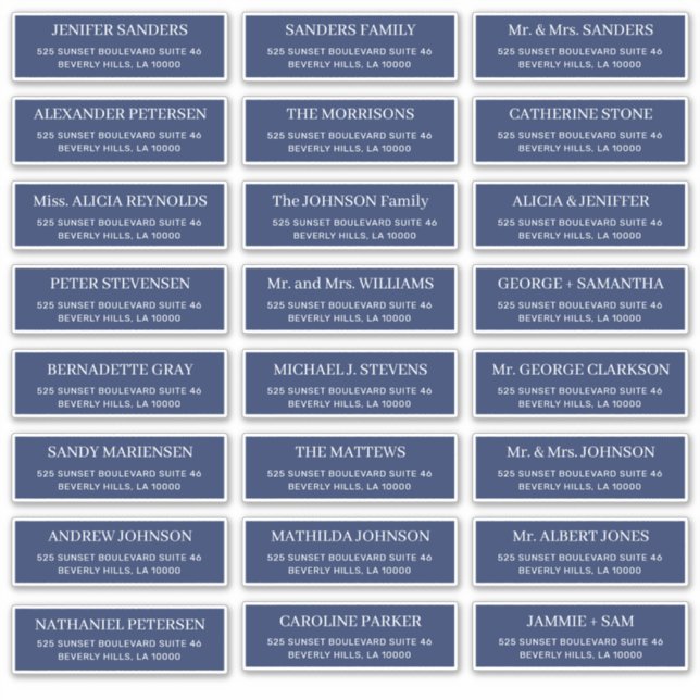 Moderne Hochzeitsgast-Adresse der Marine Aufkleber (Vorderseite)