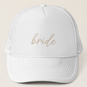 Moderne Hochzeitsgesellschaft Beige Schrift Truckerkappe