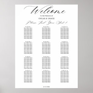 Moderne Hochzeitskalligrafie - Begrüßungssitzkarte Poster