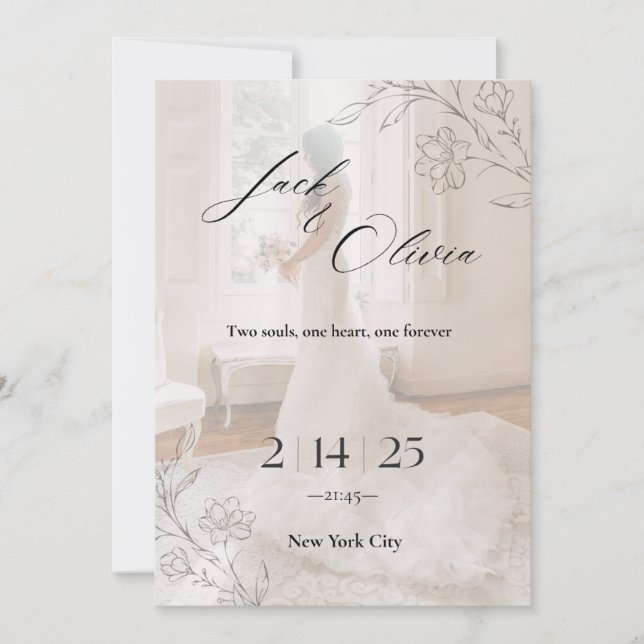 Moderne Hochzeitskarte Einladung (Vorderseite)