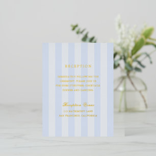 Moderne Hochzeitskarte mit blauen Streifen und Fol Folie Einladungspostkarte