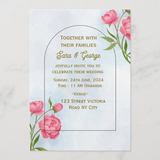 Moderne Hochzeitskarten  Einladung (Vorderseite)