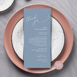 Moderne Hochzeitsmahlzeiten dank Karte<br><div class="desc">Die perfekte Touch für Ihren Hochzeitsempfang - unsere romantisch-dustig-blaue Hochzeitskarte mit dem Kartentitel "Danke"! Diese Karten sind so konzipiert, dass Sie jeden Gast an Ihrem besonderen Tag herzlich willkommen heißen. Sie sind der ideale Weg, um Ihren Tischen eine persönliche Touch hinzuzufügen. Diese Orts-Einstellungskarten sind einfach zu bedienen - einfach eine...</div>