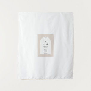 Moderne Hochzeitsmenükarte im minimalistischen flo Wandteppich